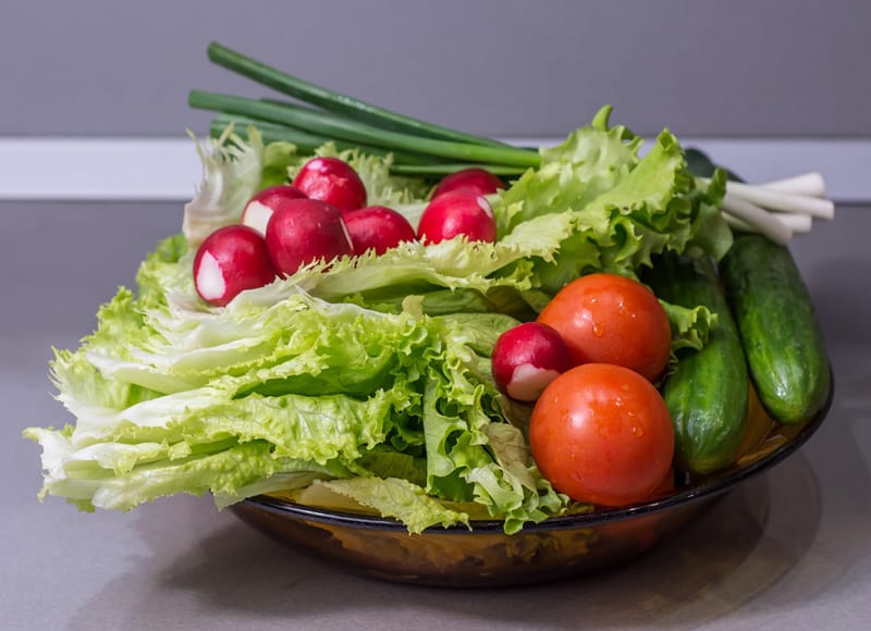 June vegetables harvest: great for fresh and delicious salads!