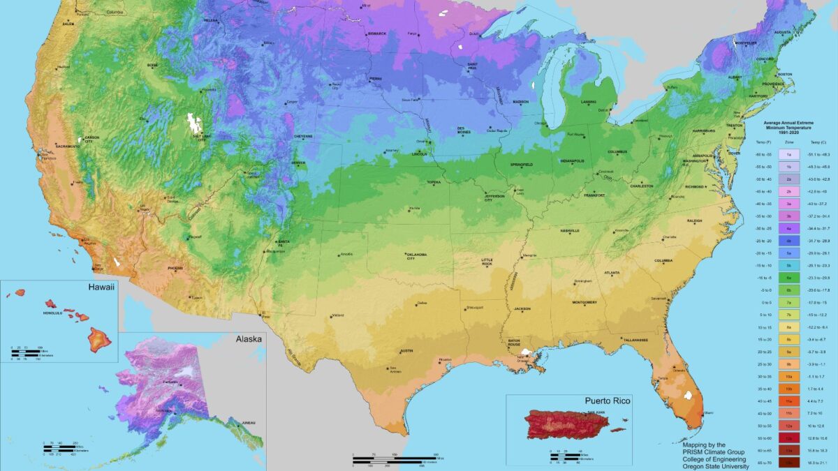 plant hardiness zone map.