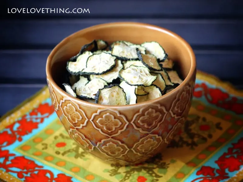 a bowl of zucchini chips