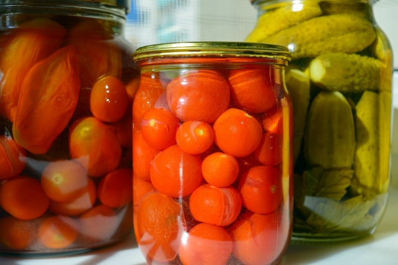 Cherry tomatoes in a jar