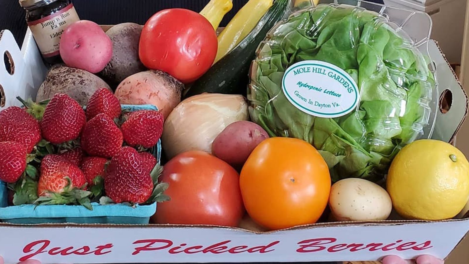 fresh produce in a local CSA box