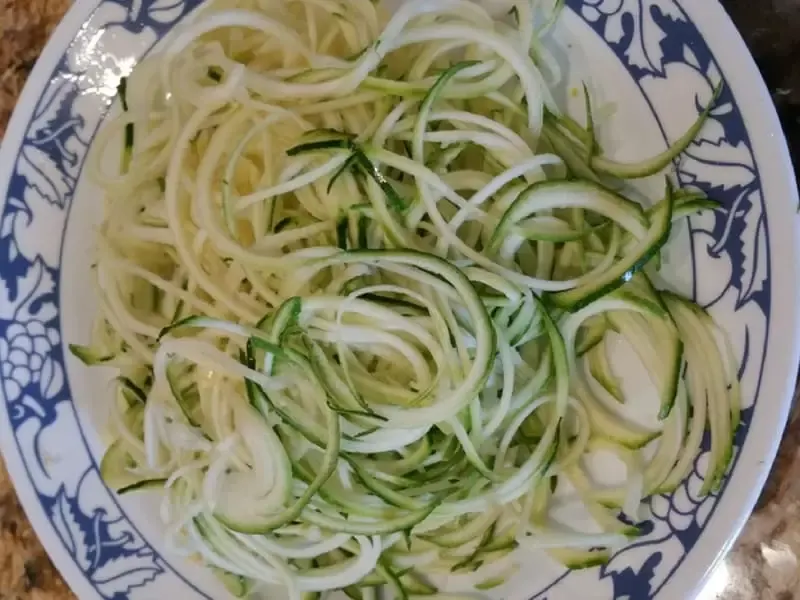 Zucchini noodles, also known as zoodles