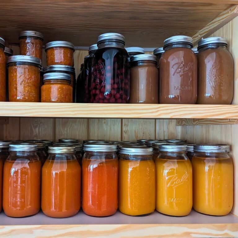 Canned vegetables in my pantry.