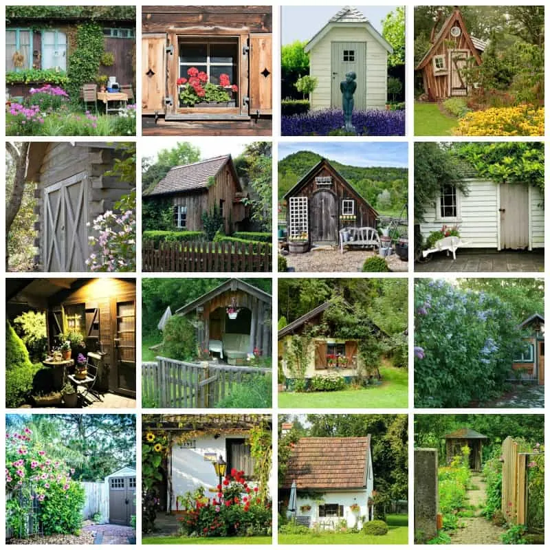 wooden shed in the garden