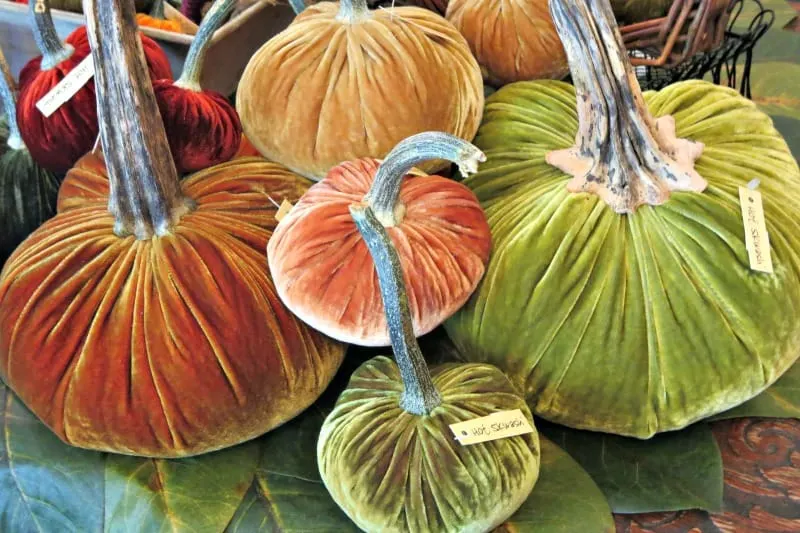 Fabric pumpkins for indoor fall decorating