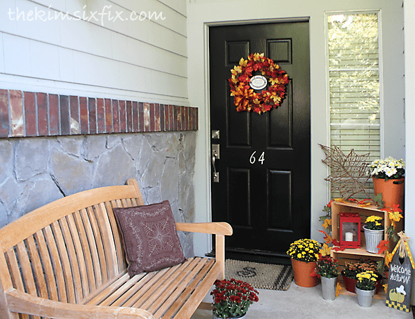 Fall decorated front porch