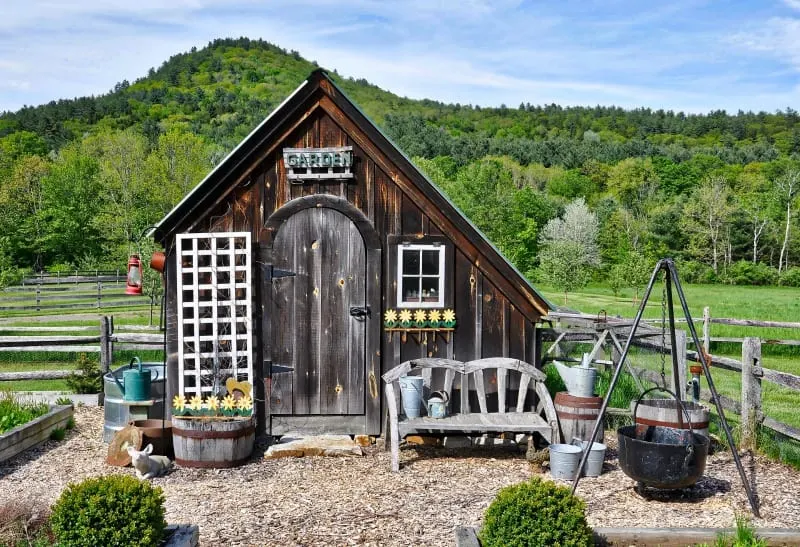 Country shed with a beautiful view