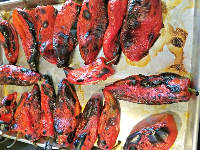Oven roasted red peppers