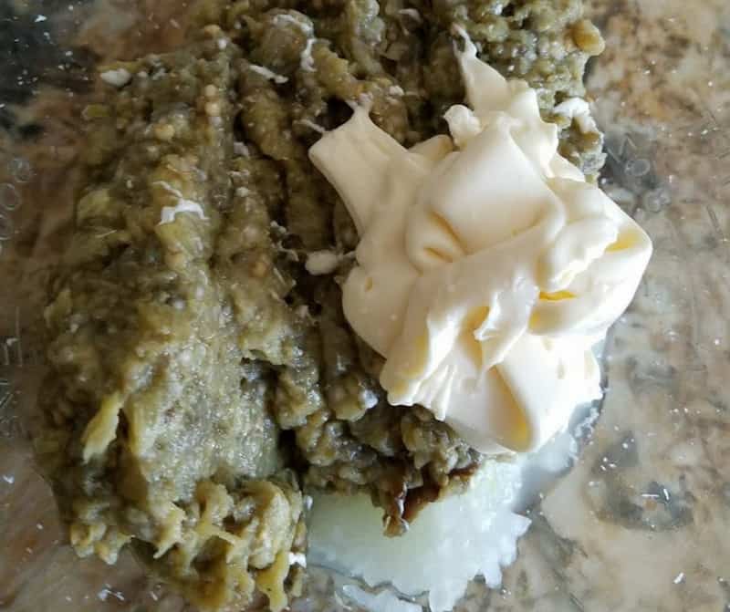 Assembling ingredients for roasted eggplant spread