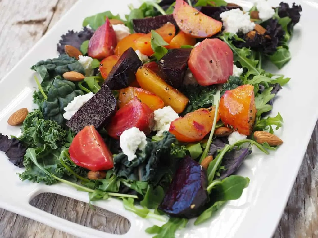 Roasted vegetables salad with beets