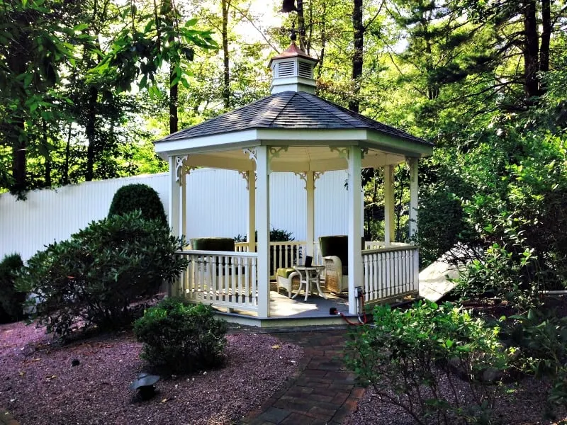 Secluded backyard gazebo