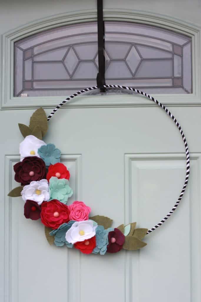 Felt flower wreath