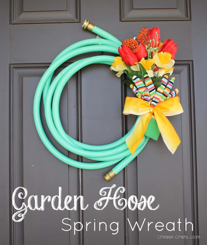 Garden hose wreath