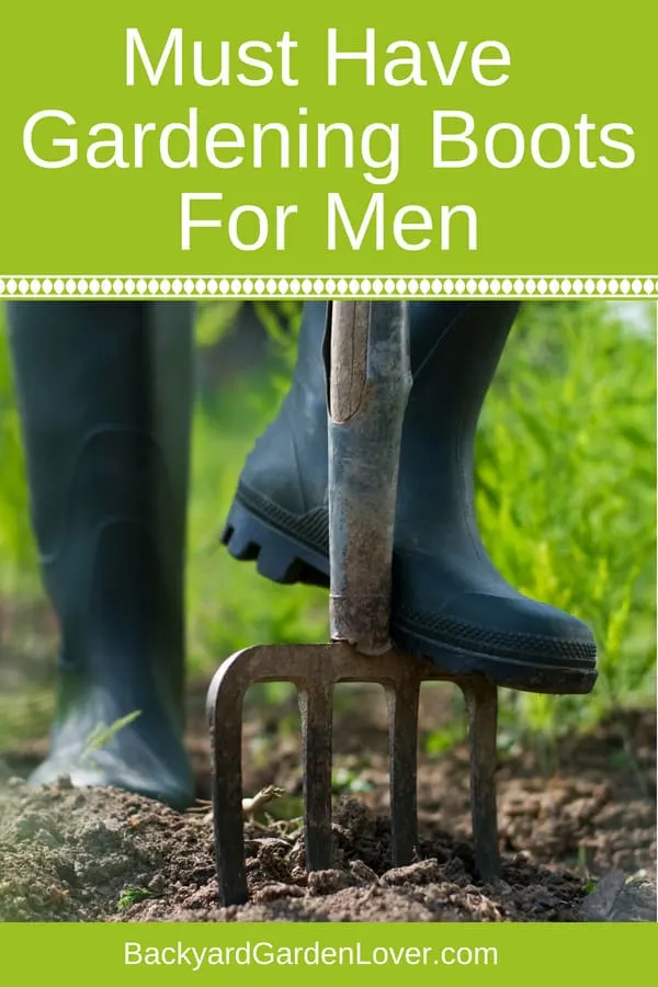garden boots and a garden fork