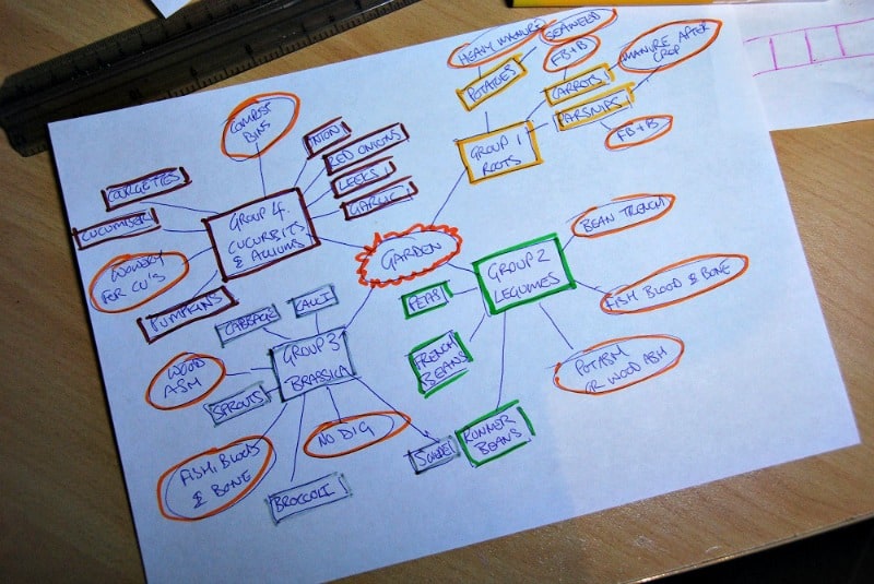 Vegetable groups mindmap