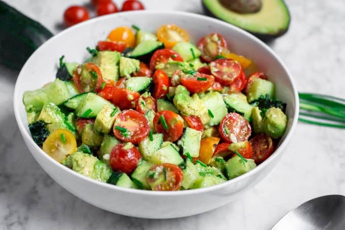 Avocado Tomato Cucumber Salad