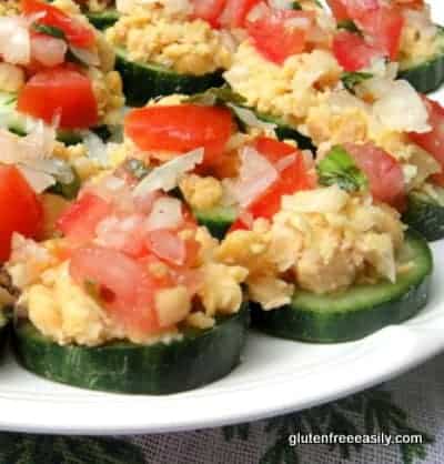 Cucumber Chickpea Bruschetta