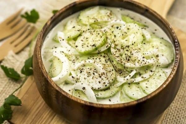 Creamy cucumber salad