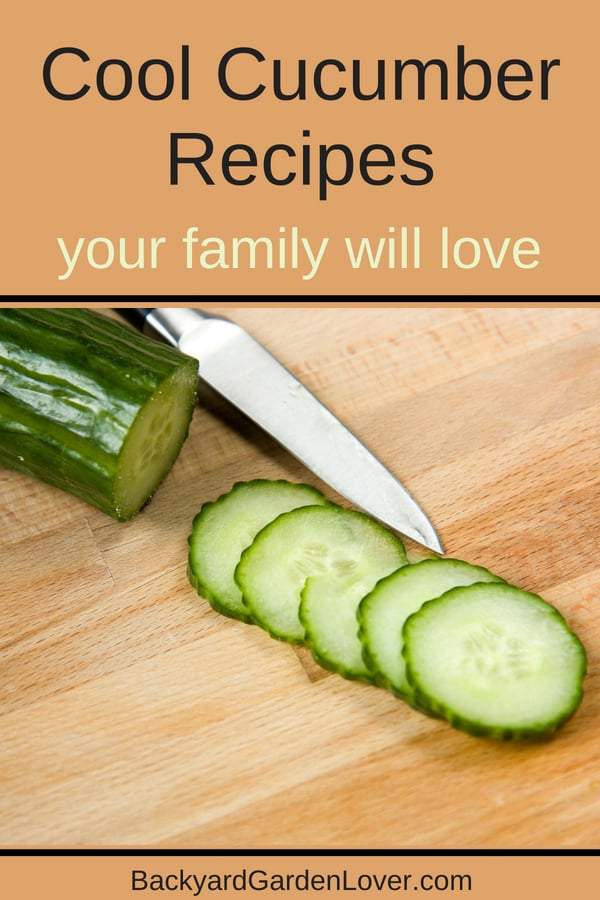 sliced cucumber on a wooden cutting board