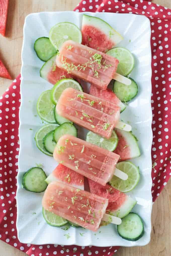 Cucumber watermellon popsicles