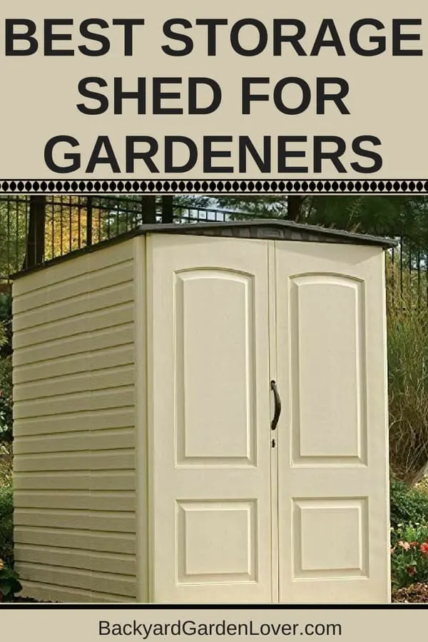 Tan colored storage shed