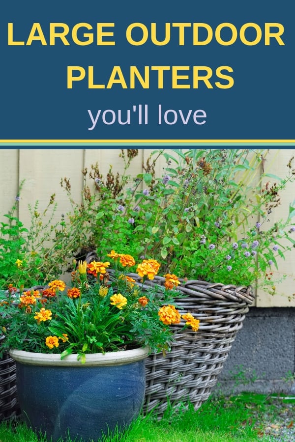 Large outdoor planters - Pinterest image