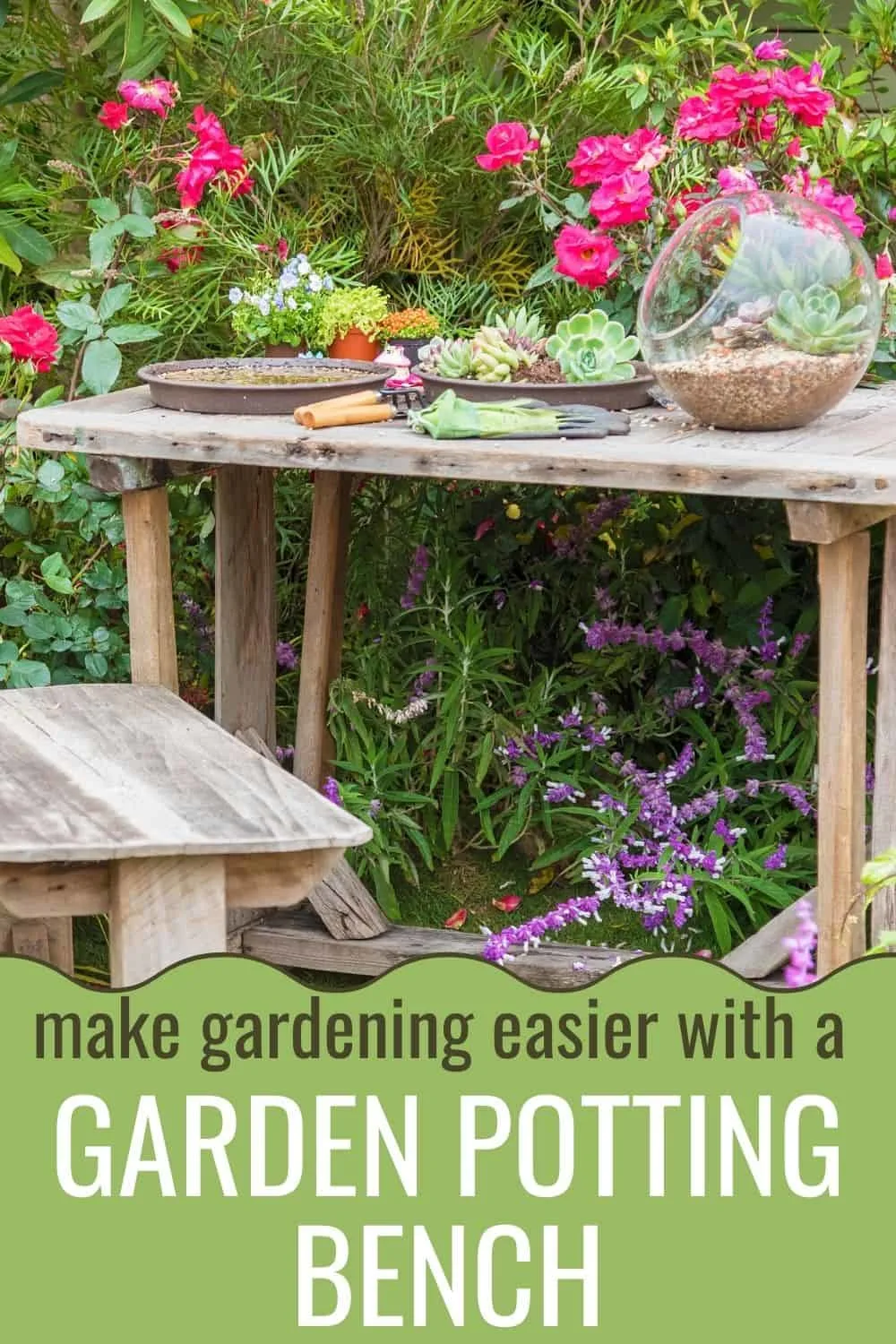 Make gardening easier with a garden potting bench