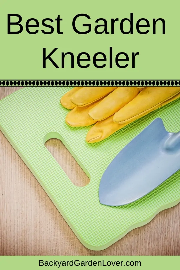 Garden kneeler with a trowel and gloves on top