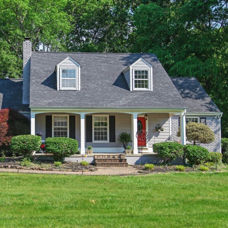 Panoramic view of beautiful house and garden on spring in Nashville ,Tennessee USA