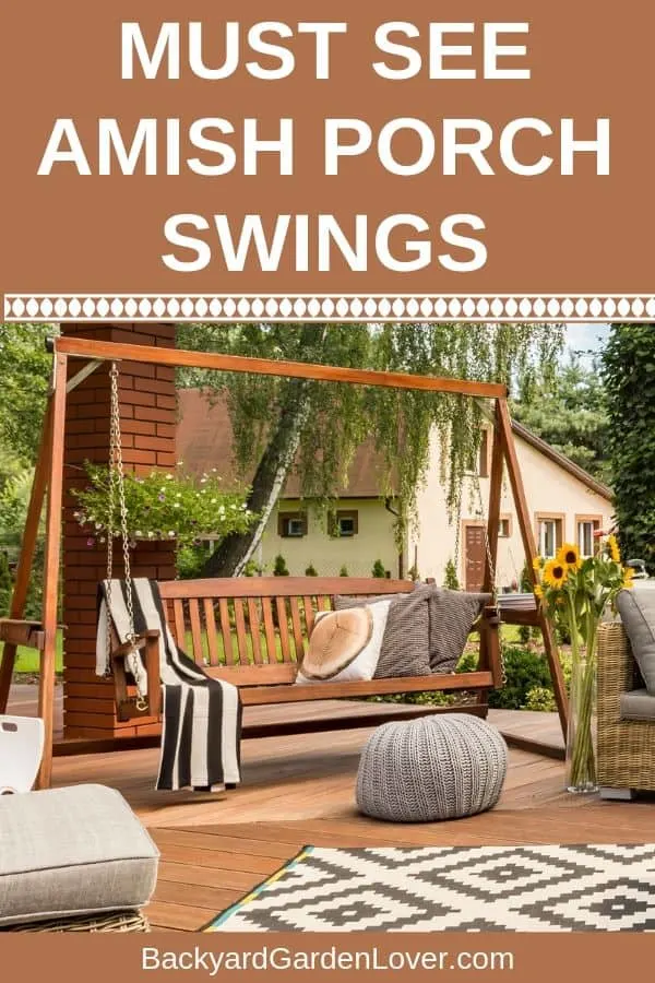 Swing on the porch, with a blanket and some pillows on it