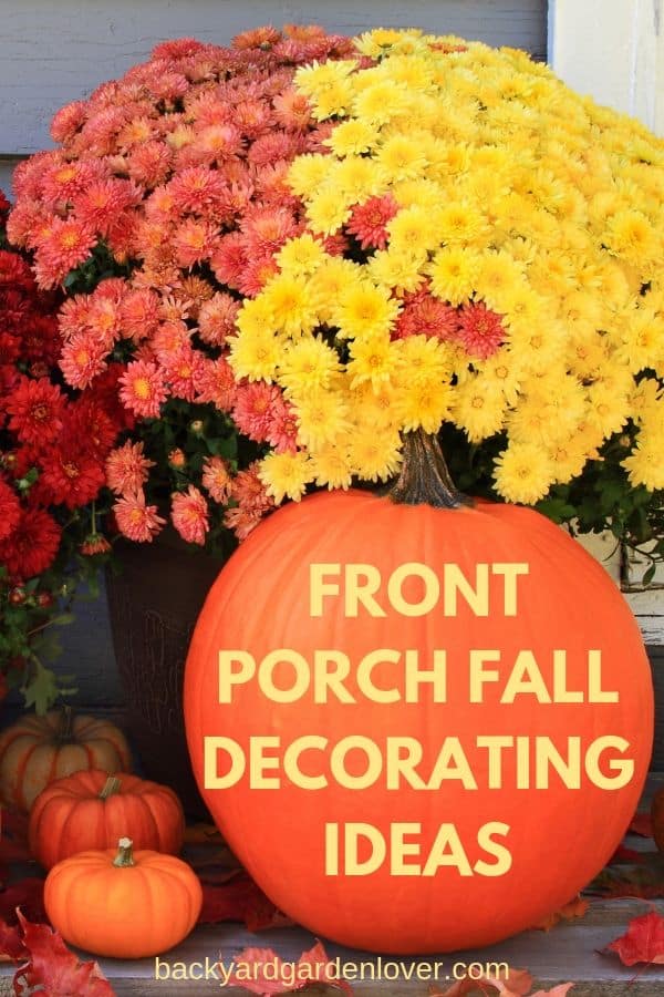 Front porch fall decorating ideas - Pinterest image