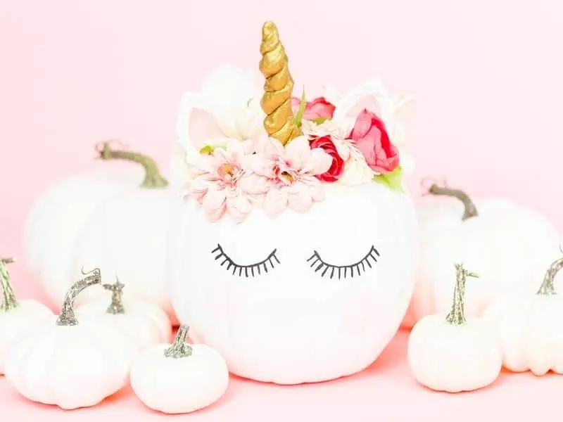 White unicorn pumpkins