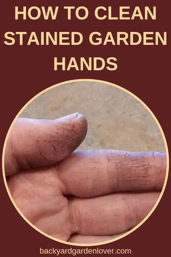 How to clean stained garden hands - Pinterest imgage