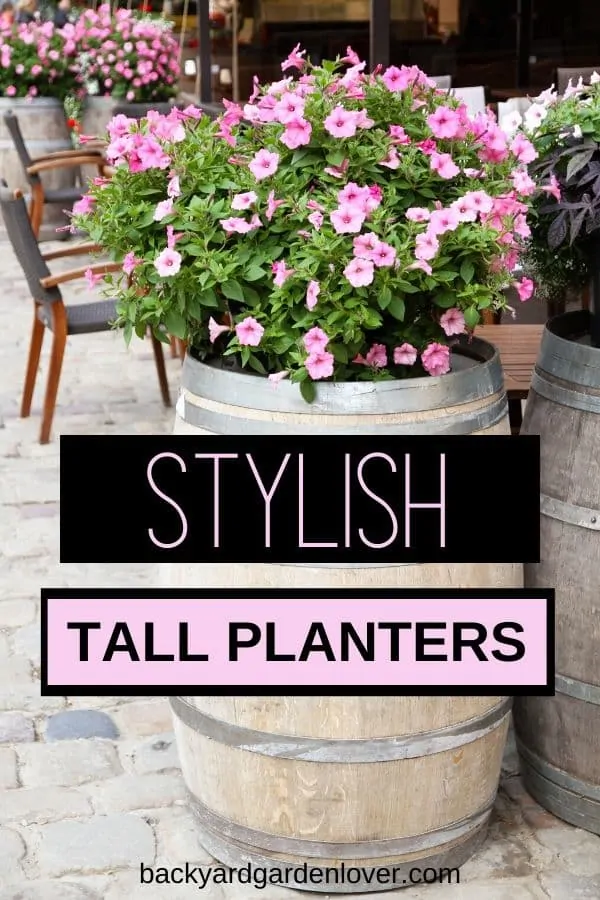 Stylish tall planters - Pinterest image