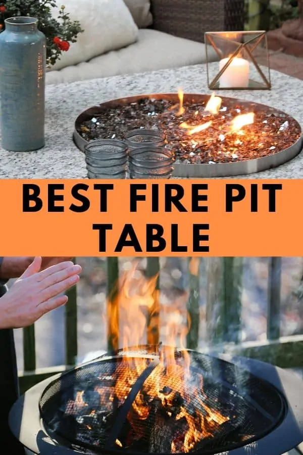 Best fire pit table - Pinterest image