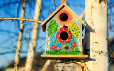 Hand painted bird house