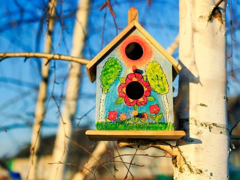 Hand painted bird house