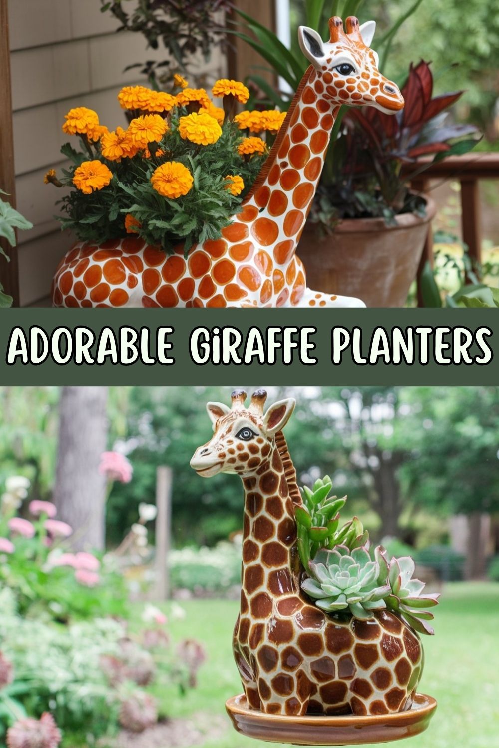 adorable giraffe planters.