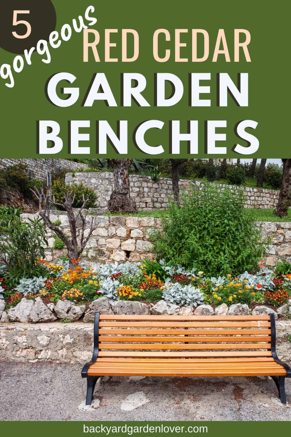 Red cedar garden bench
