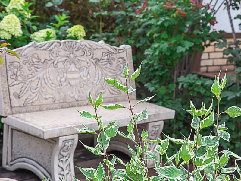 Concrete garden bench