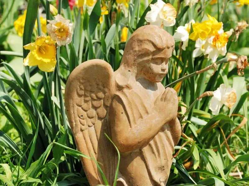 Angel in spring garden