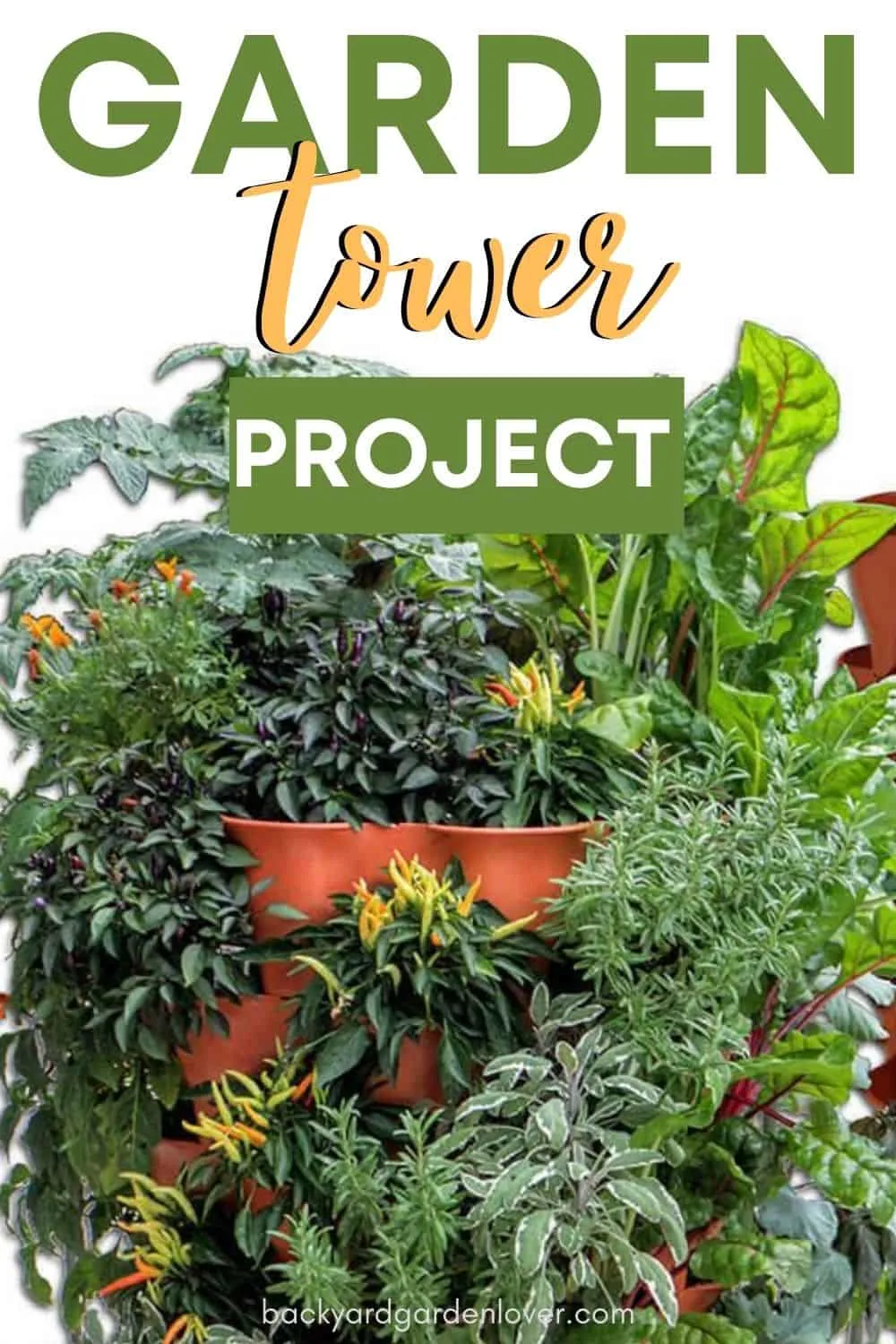 Garden tower project - Pinterest image
