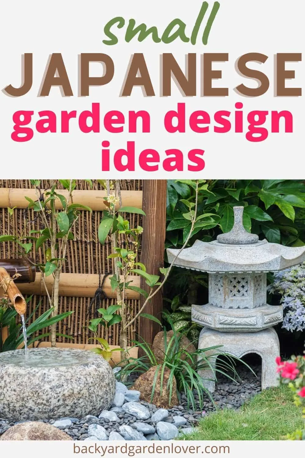 Small Japanese garden design ideas - Pinterest image