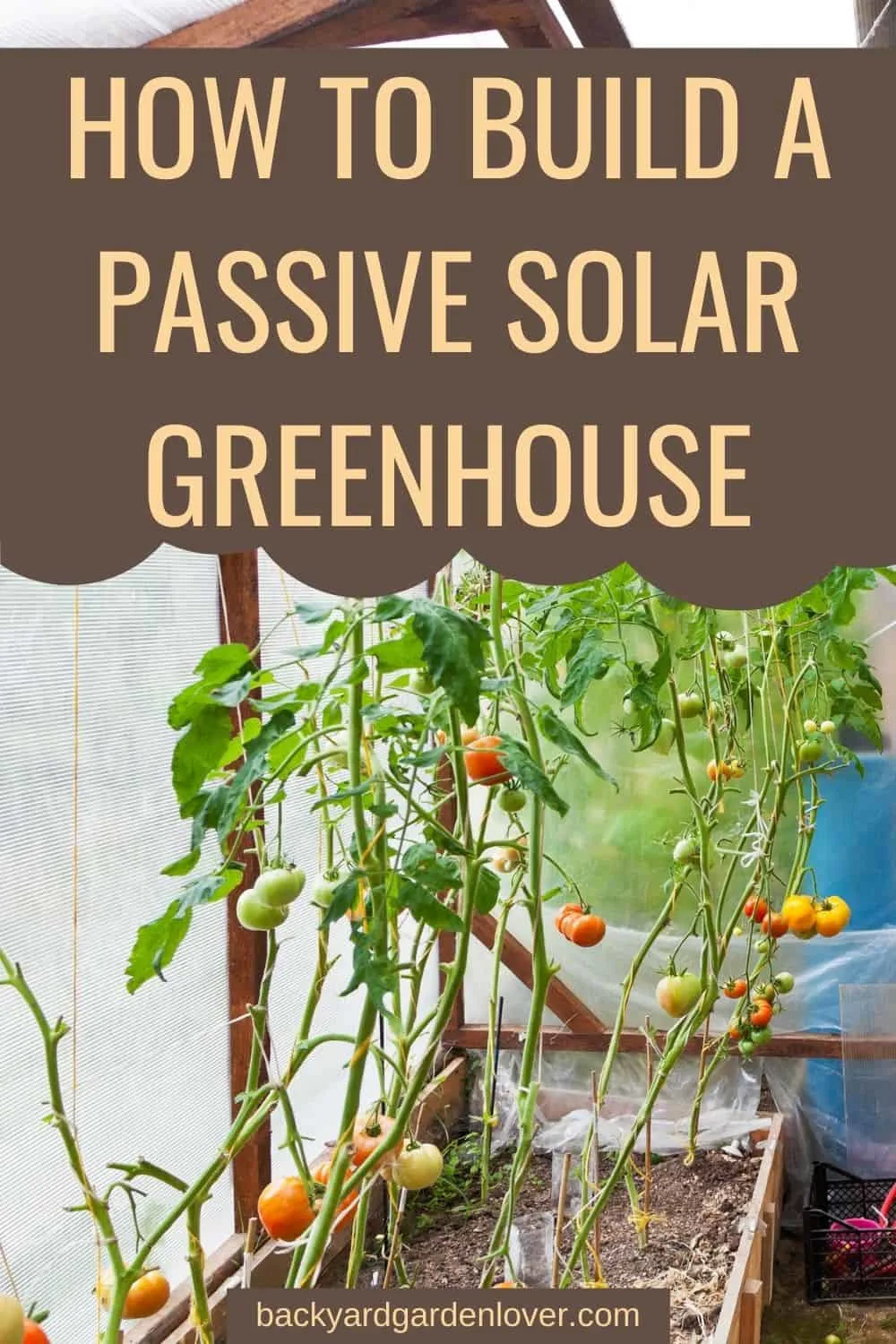 How to build a passive solar greenhouse - Pinterest image