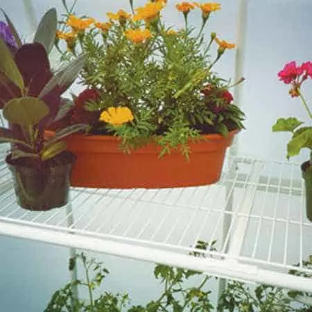 Wire greenhouse shelving