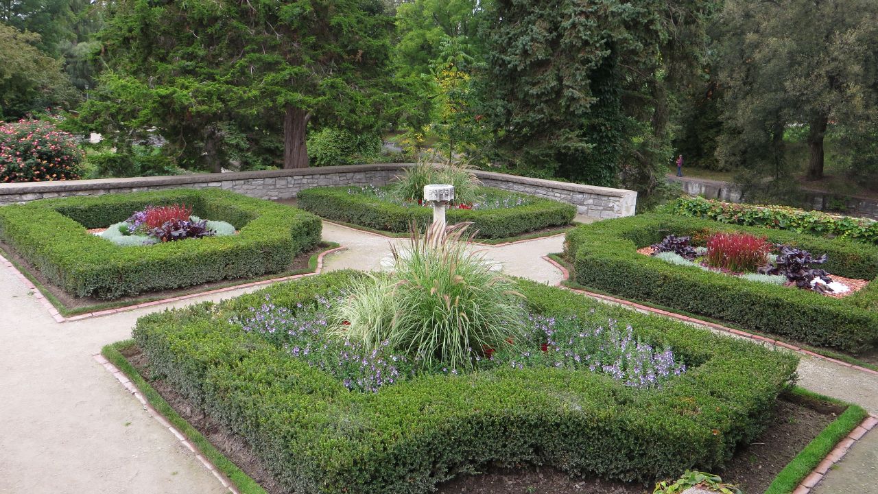 Formal European garden