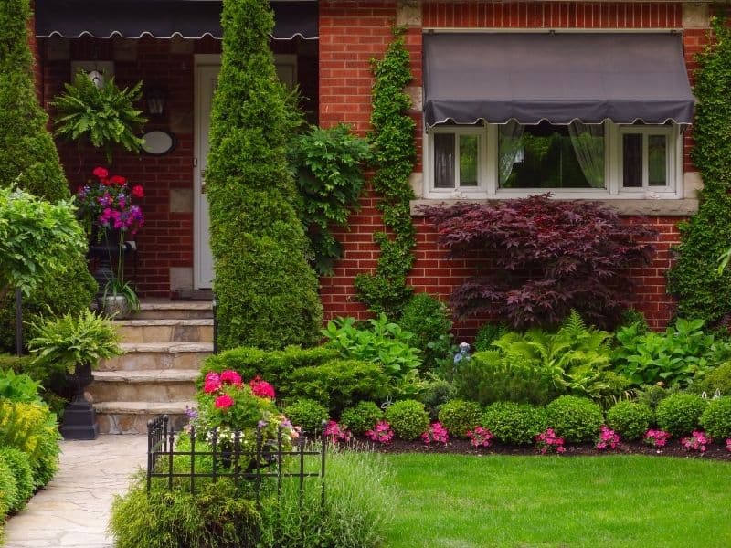 Beautifully landscaped front yard