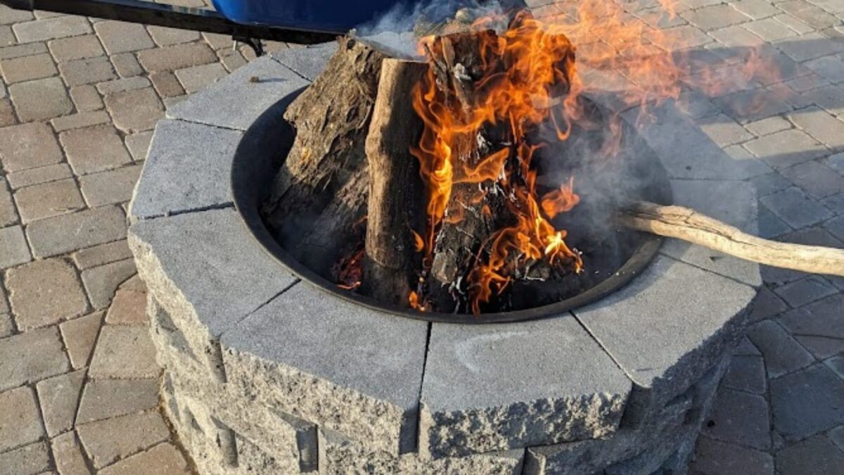 stone fire pit.