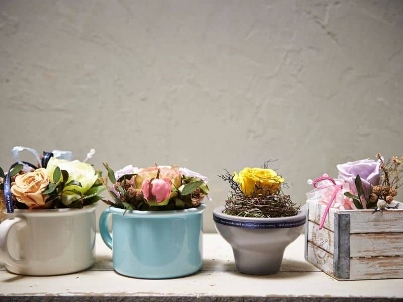 cute containers for flower arrangements