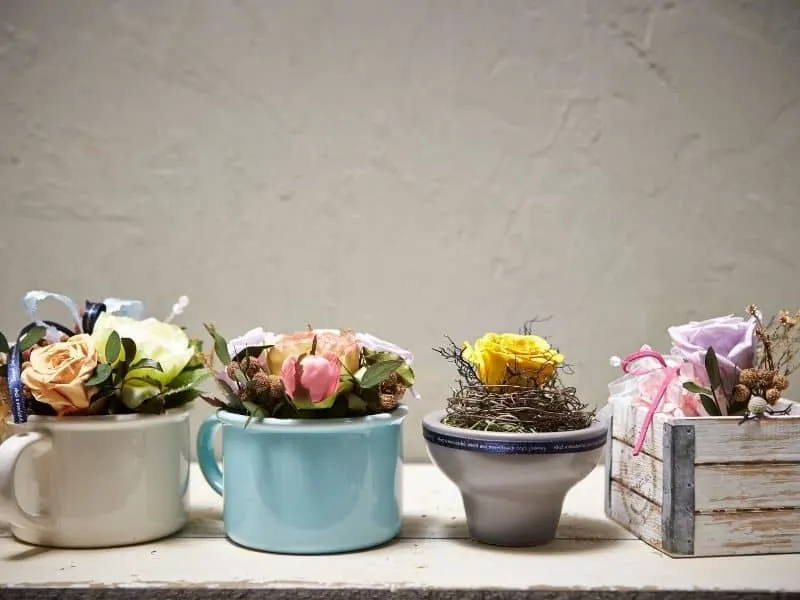 cute containers for flower arrangements